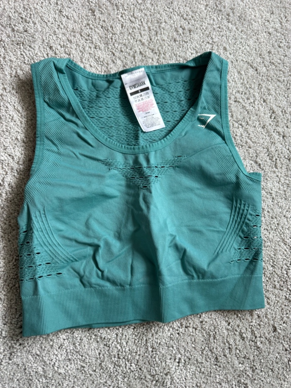 Gymshark Teal Green Seamless Workout Crop Top